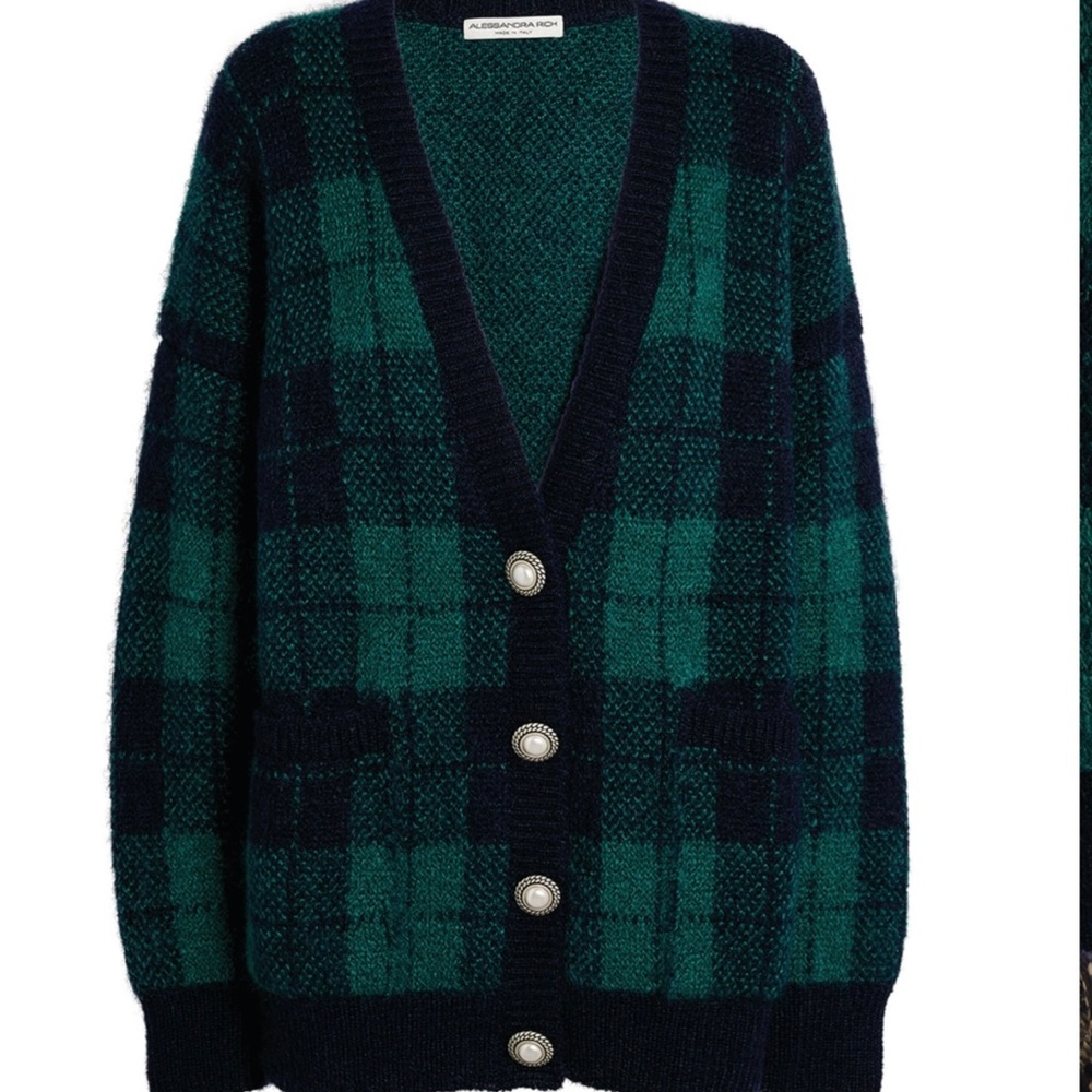 Alessandra Rich cardigan same as worn by Hailey Bieber